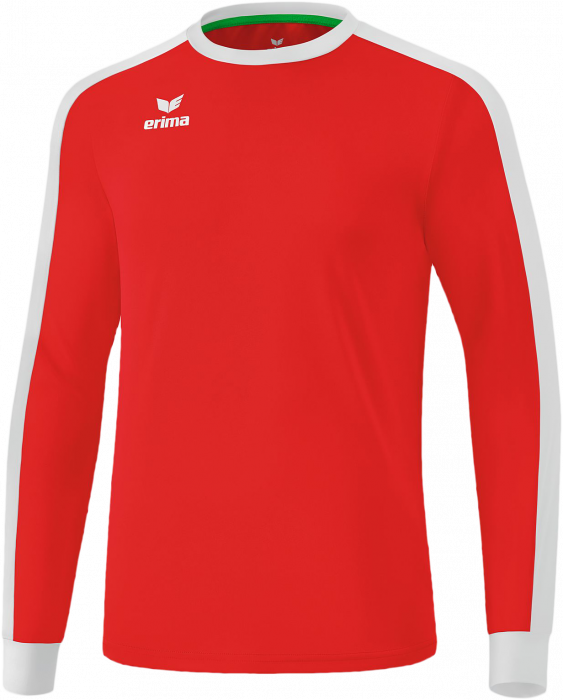 Erima - Retro Star Longsleeve Jersey - Ruby Red & blanco