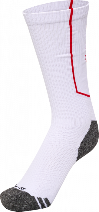 Hummel - Pro Training Socks High - Branco & true red