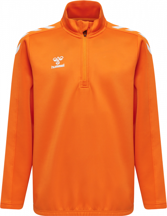 Hummel - Core Xk Half Zip Sweater Jr - Orange & bianco