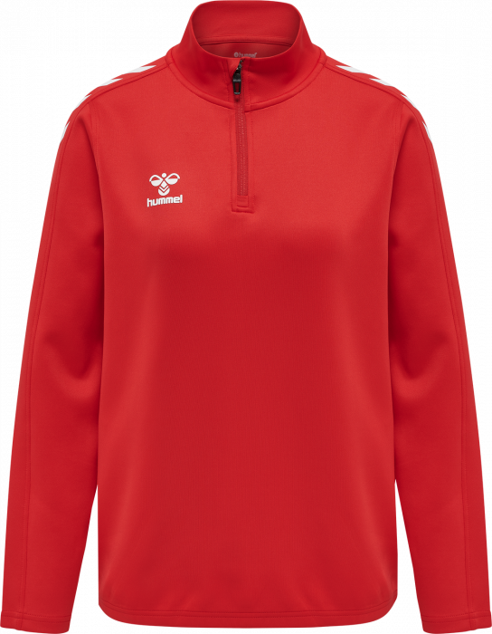 Hummel - Core Xk Half Zip Sweater Women - True Red & blanc