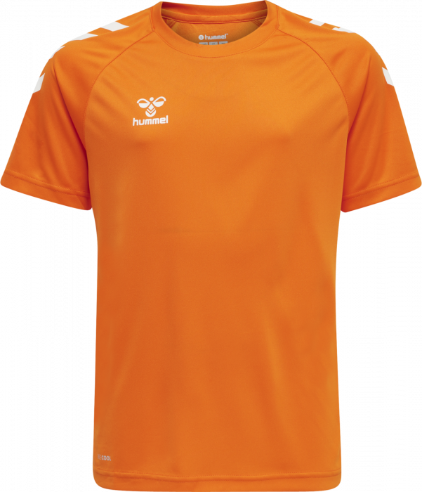 Hummel - Core Xk Poly T-Shirt Jr - Orange & weiß