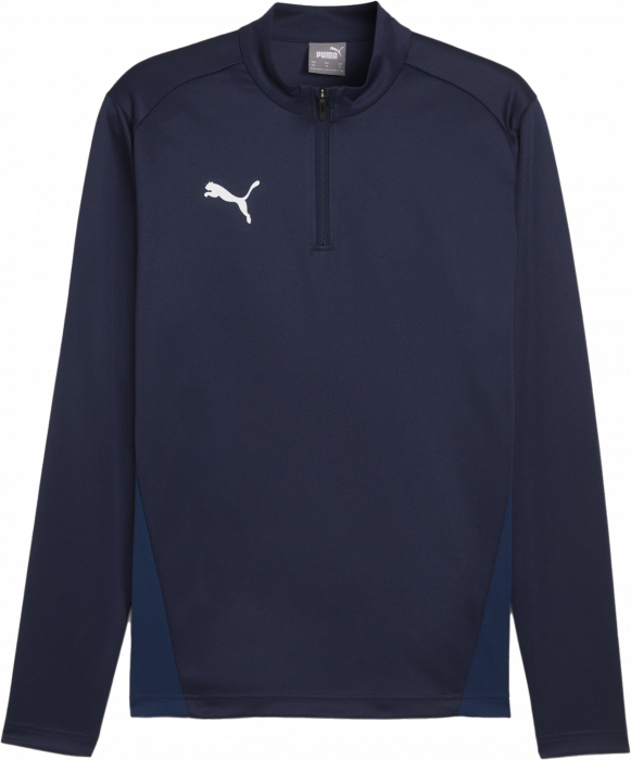 Puma - Teamgoal Træningstrøje M. 1/4 Zip - Navy & hvid