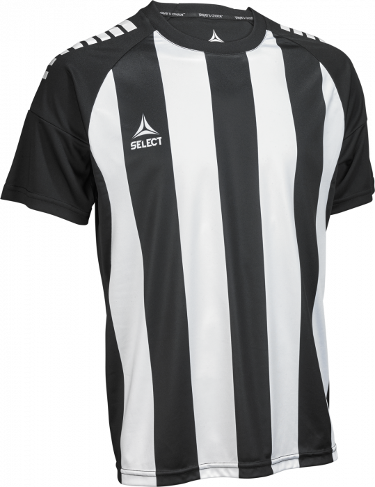 Select - Spain V25 Player Shirt S/s Striped - White & black